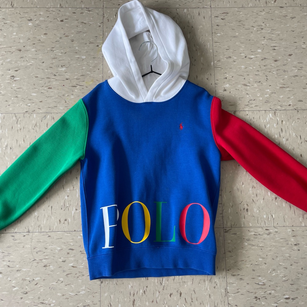 Polo by Ralph Lauren Kids Colorblock Hoodie - Blue, Green, Red, White
